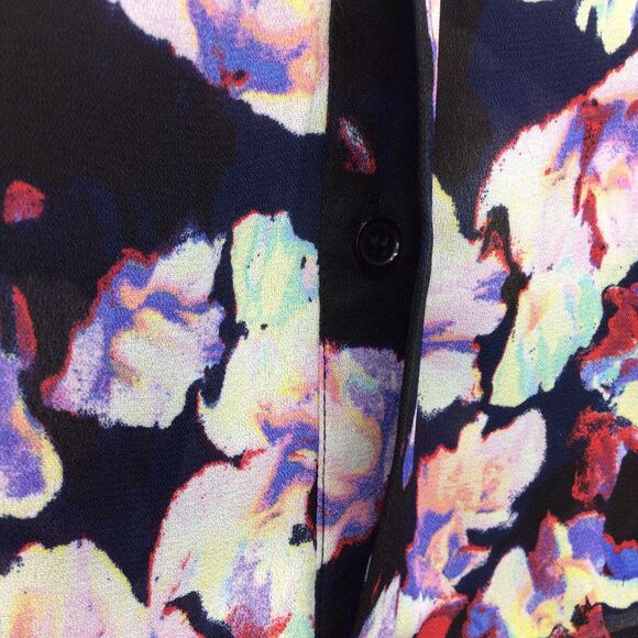 NY Collection Blouse Women's Size S Multicolor Layered Button Up Lightweight - Picture 9 of 11